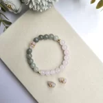 Rose Quartz Jade with Agate Gourd Bracelet - Image 5