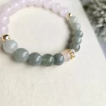Rose Quartz Jade with Agate Gourd Bracelet - Image 4
