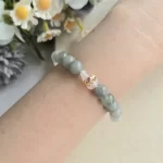 Rose Quartz Jade with Agate Gourd Bracelet - Image 2