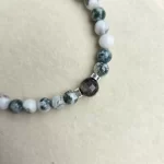 Moss Agate & Silver Obsidian Double Loop Bracelet - Image 3