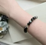 Faceted Silver Obsidian Lemon Citrine Bracelet - Image 5