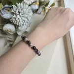 Black Sakura Agate Bracelet - Image 3