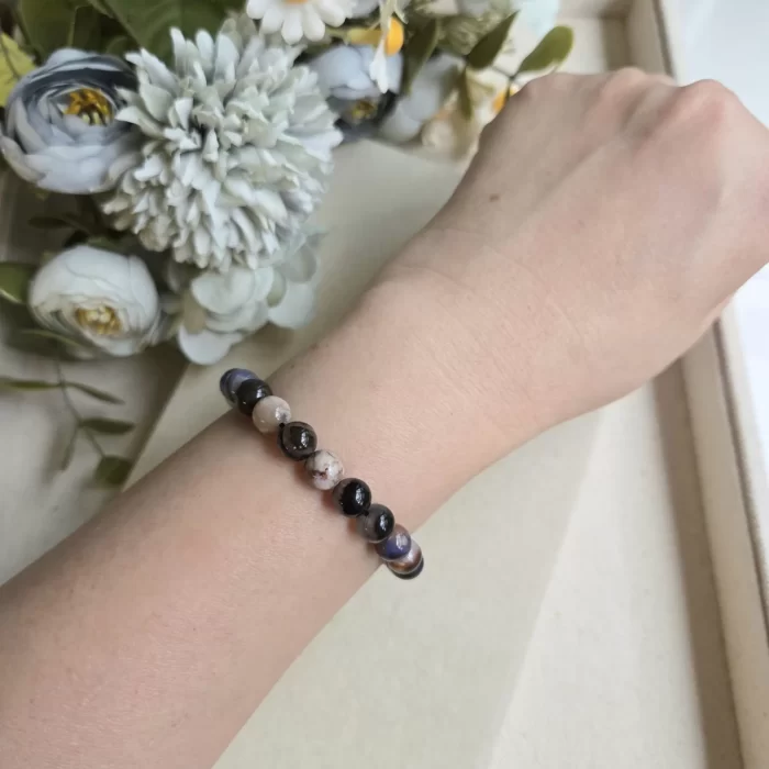 20250521_172416 Black Sakura Agate Bracelet - Image 3