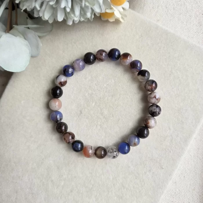 20250524_093227 Black Sakura Agate Bracelet - Image 1