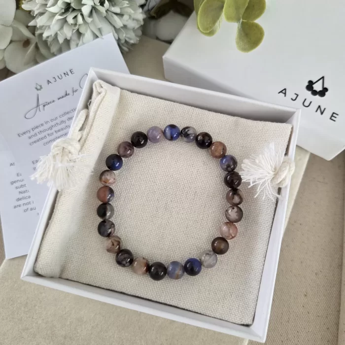 20250524_115232 Black Sakura Agate Bracelet - Image 2