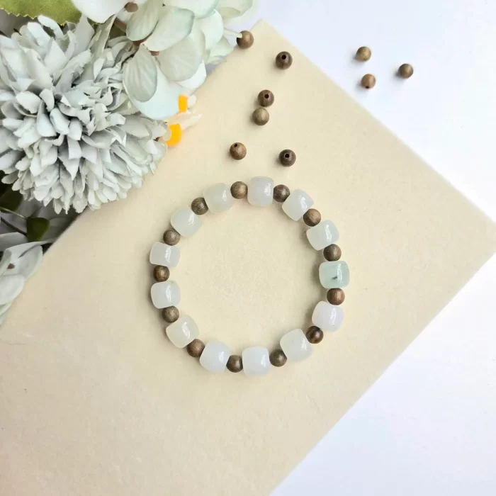 2505-05JD_white-jade-sandalwood-1 White Jade Sandalwood Bracelet - Image 5