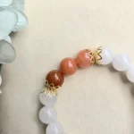 White Jade Red Agate Bracelet - Image 4