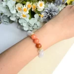 White Jade Red Agate Bracelet - Image 3