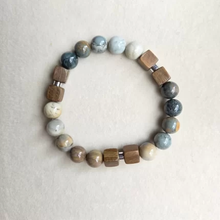 Alashan Agate Sandalwood Bracelet