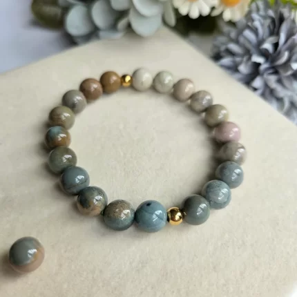 Alashan Agate Bracelet Gold