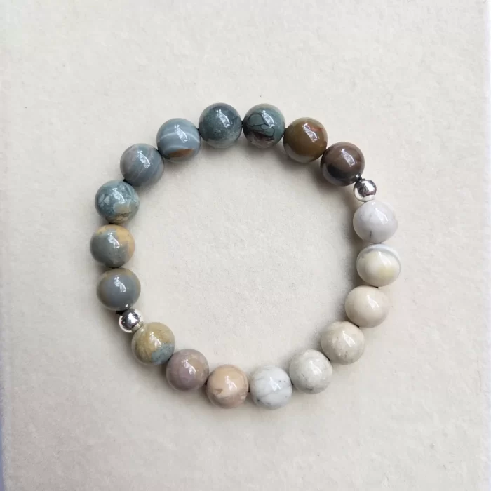 2505-09AA_alashan-agate-3 Alashan Agate Bracelet Silver - Image 1