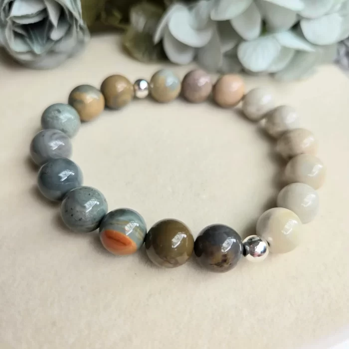 2505-09AA_alashan-agate-4 Alashan Agate Bracelet Silver - Image 5