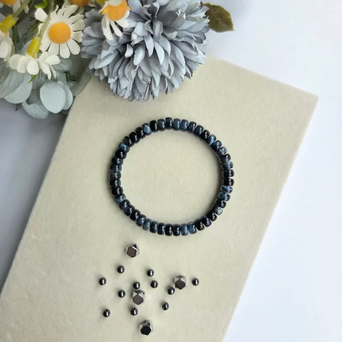 2505-13TE_blue-tiger-eyes-1 Blue Tiger's Eyes Bracelet - Image 5