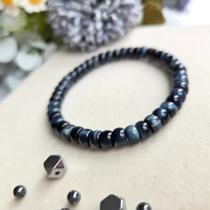2505-13TE_blue-tiger-eyes-2 Blue Tiger's Eyes Bracelet - Image 2