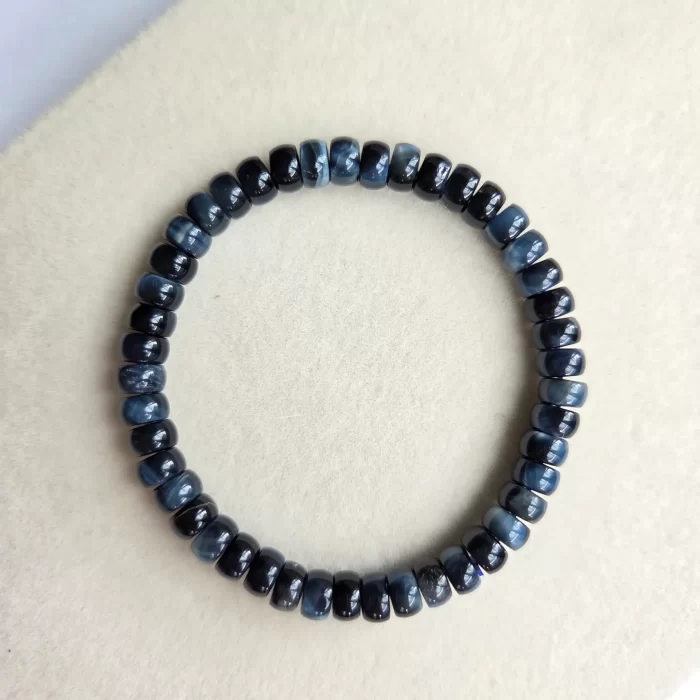 2505-13TE_blue-tiger-eyes-5 Blue Tiger's Eyes Bracelet - Image 3