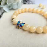 Yellow Jade Butterfly Bracelet - Image 4