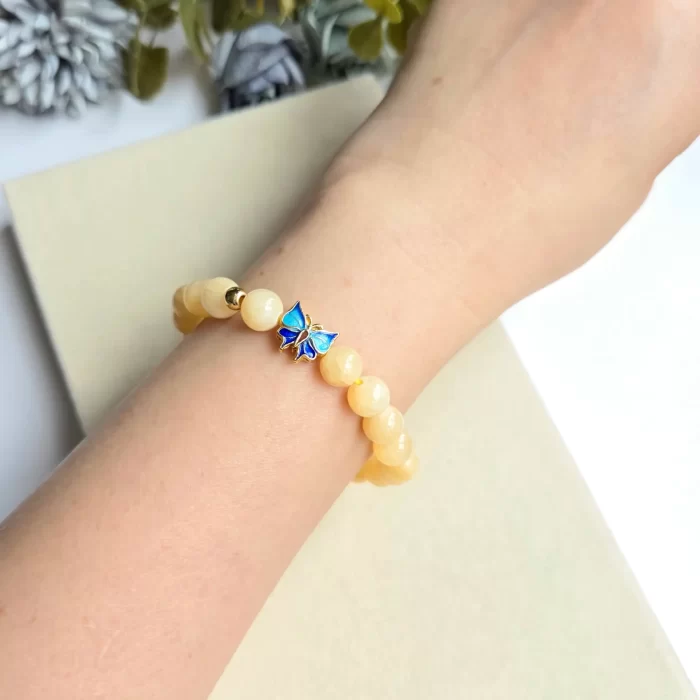 2505-16JD_yellow-jade-butterfly-7 Yellow Jade Butterfly Bracelet - Image 2