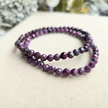Faceted Purple Ruby Friendship Bracelet Set