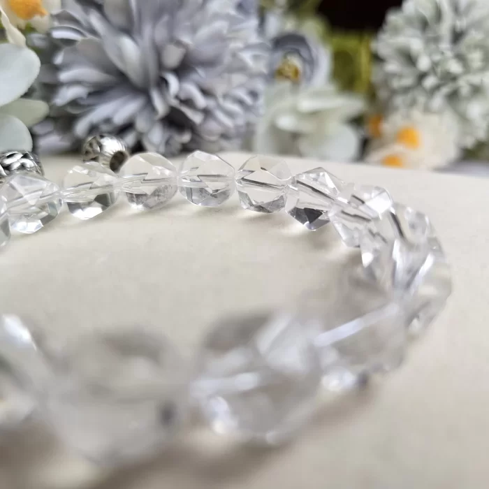 2505-22CQ_clear-quartz-3 Faceted High-Grade Clear Quartz Bracelet - Image 5