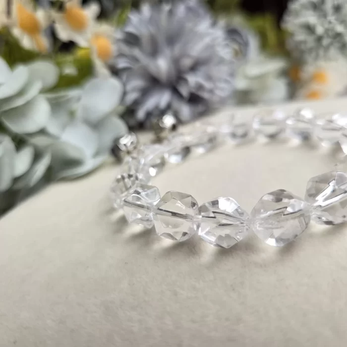 2505-22CQ_clear-quartz-4 Faceted High-Grade Clear Quartz Bracelet - Image 4