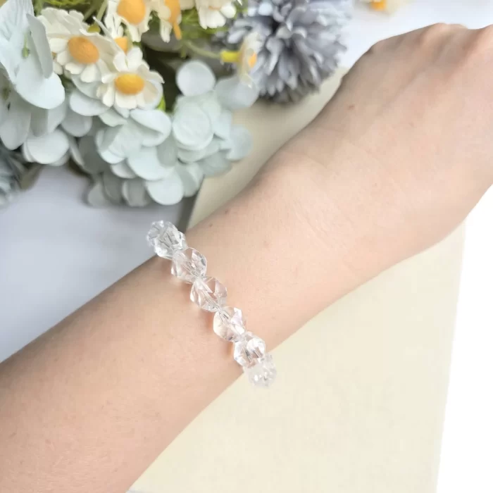 2505-22CQ_clear-quartz-6 Faceted High-Grade Clear Quartz Bracelet - Image 2