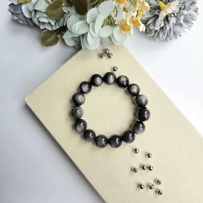 2505-23OB_silver-obsidian-1 Silver Obsidian Bracelet - Image 8
