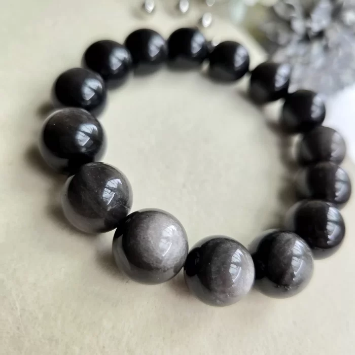 2505-23OB_silver-obsidian-5 Silver Obsidian Bracelet - Image 6
