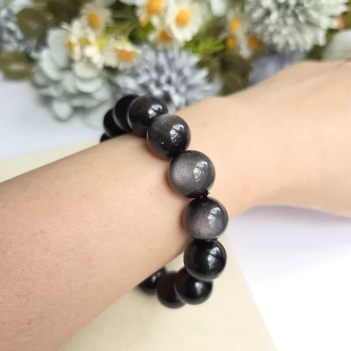 2505-23OB_silver-obsidian-6 Silver Obsidian Bracelet - Image 4