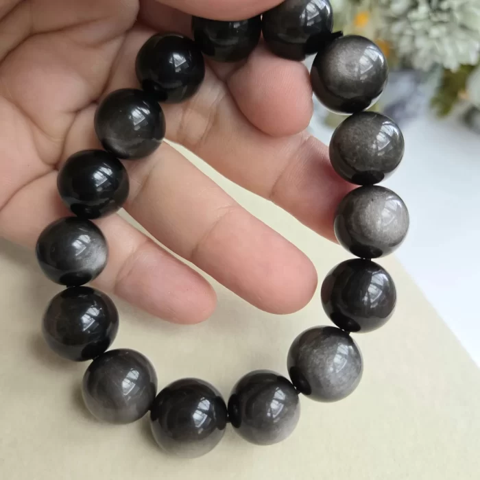 2505-23OB_silver-obsidian-7 Silver Obsidian Bracelet - Image 5
