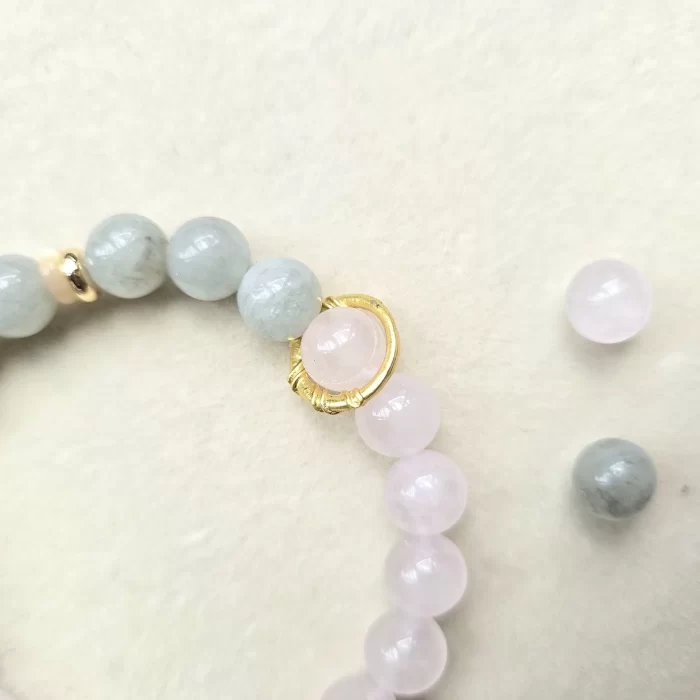 2505-25RJ-rose-quartz-jade-pearl-3 Rose Quartz Jade Pearl Bracelet - Image 3