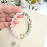 Rose Quartz Jade Pearl Bracelet - Image 2