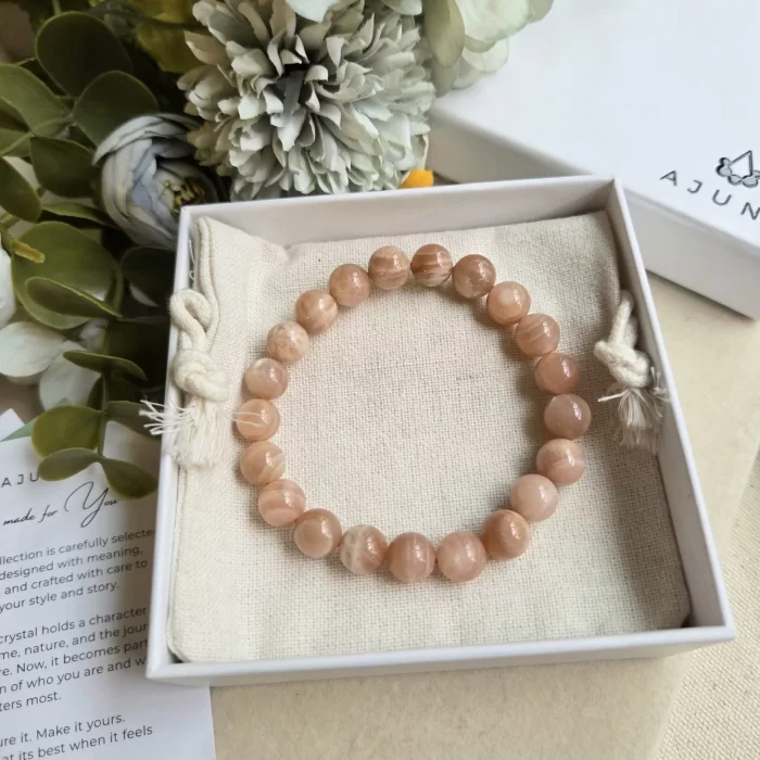 2505-44MS_orange-moonstone-bracelet-2 Orange Moonstone Bracelet - Image 2