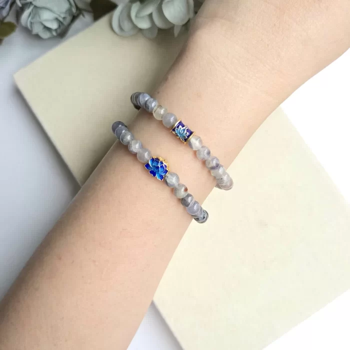 2505_27IO-matching-friendship-bracelet-iolite-5 Friendship Bracelets | Iolite Lotus Bracelets - Image 2