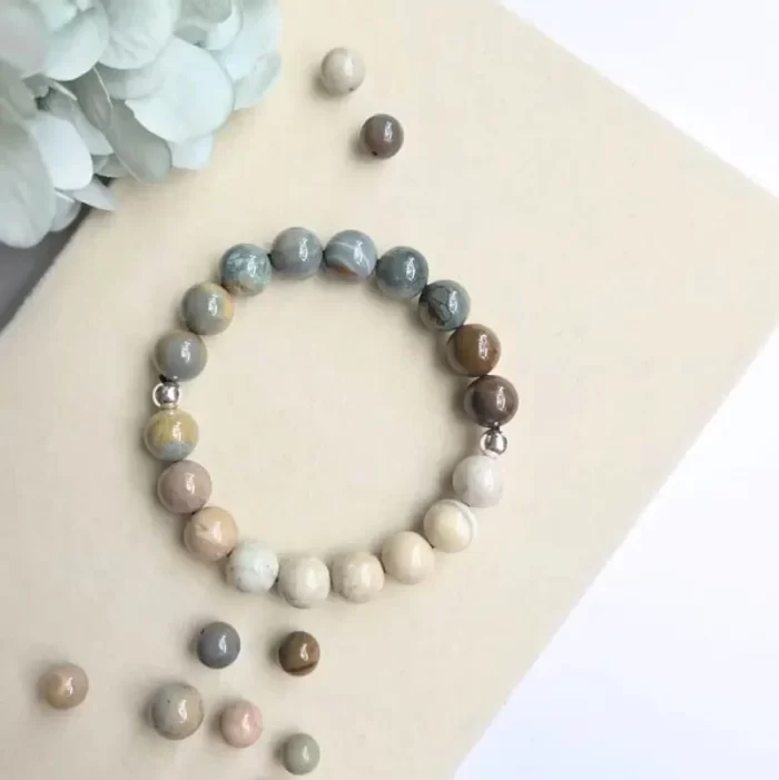 AJUNE Bracelets Alashan Agate Bracelet Silver - Image 4
