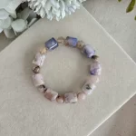 Blue Sakura Agate Lulutong & Bead Bracelet