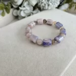 Blue Sakura Agate Lulutong & Bead Bracelet - Image 4