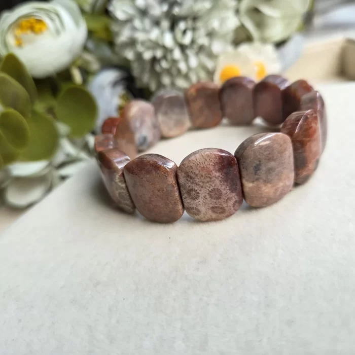 Coral Fossil Agate Papan Bracelet Coral Fossil Agate Papan Bracelet - Image 2