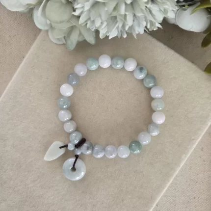 Light Green Mixed-Shade Jade Bracelet