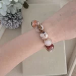 Red Sakura Agate Bracelet - Image 5