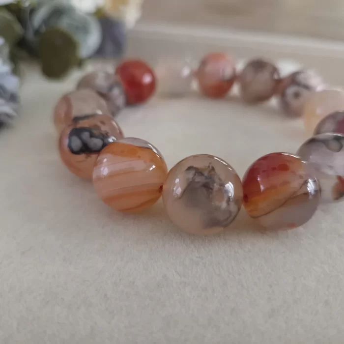 Red Sakura Agate Bracelet Red Sakura Agate Bracelet - Image 4