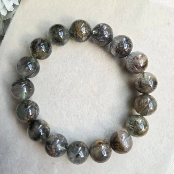 grey phantom quartz 5 Mozambique Phantom Quartz Bracelet - Image 4