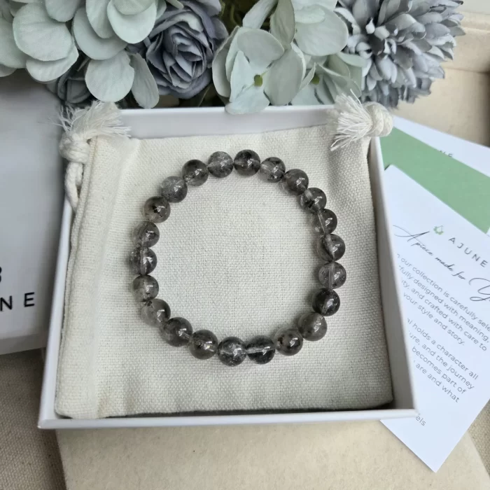 20250608_171525 Black Herkimer Diamond Bracelet - Image 6