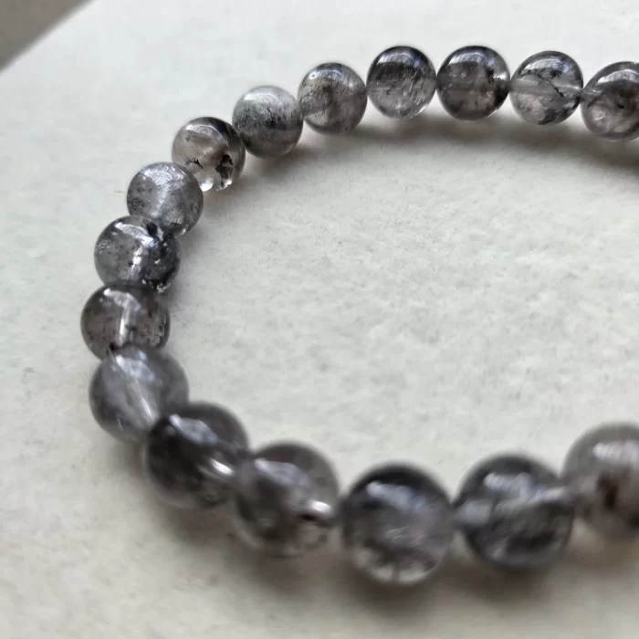 Black Herkimer Diamond (7) Black Herkimer Diamond Bracelet - Image 2