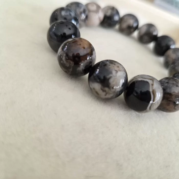 Black sakura agate bracelet (3) Black Sakura Agate Bracelet - Image 5