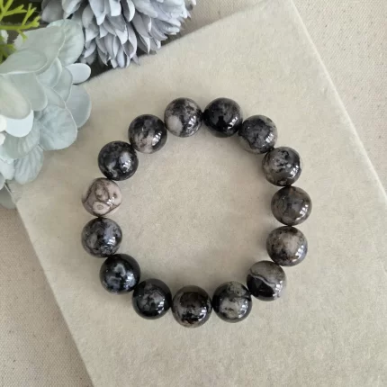 Black Sakura Agate Bracelet