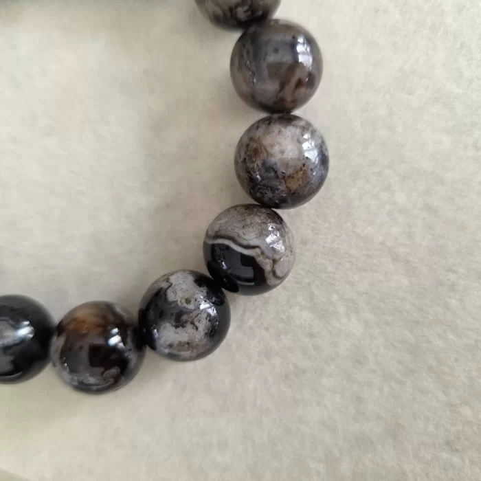 Black sakura agate bracelet (5) Black Sakura Agate Bracelet - Image 4