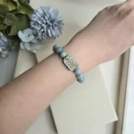 Blue Water Jade with Golden Obsidian Bracelet - Image 4