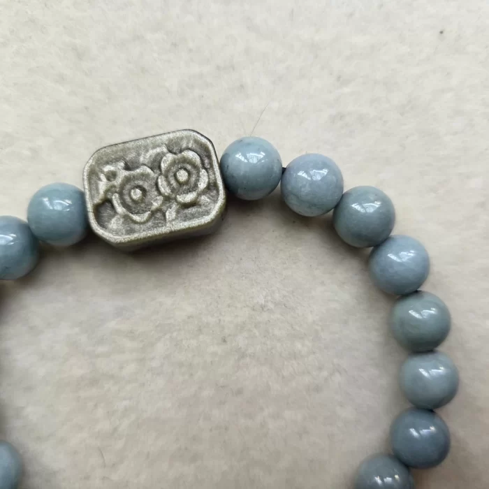 Blue Water Jade Blue Water Jade with Golden Obsidian Bracelet - Image 6