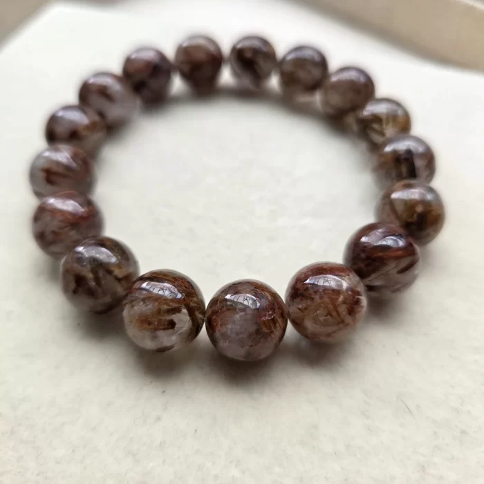 Red Green Rutile Phantom Quartz Red-Green Rutile Phantom Quartz Bracelet - Image 2