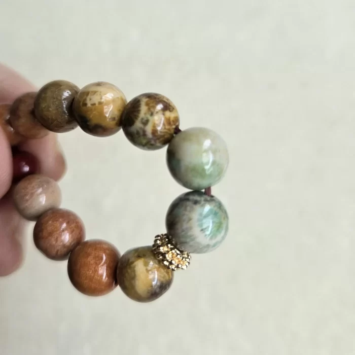coral jade bracelet (3) Coral Jade Horizon Bracelet - Image 7